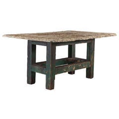 Stone Top/Wood Base Table