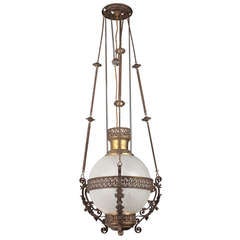 Antique Opaline Glass Lantern