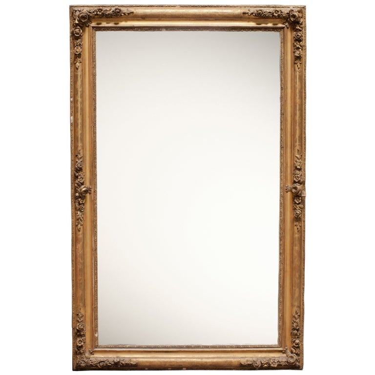 Rectangular Gold Gilded Mirror at 1stDibs
