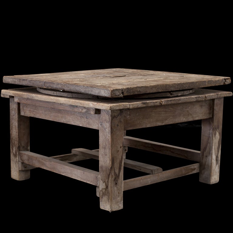 Simple form sculptor's table from his atelier
 