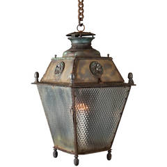 Metal and Glass Outdoor Lantern