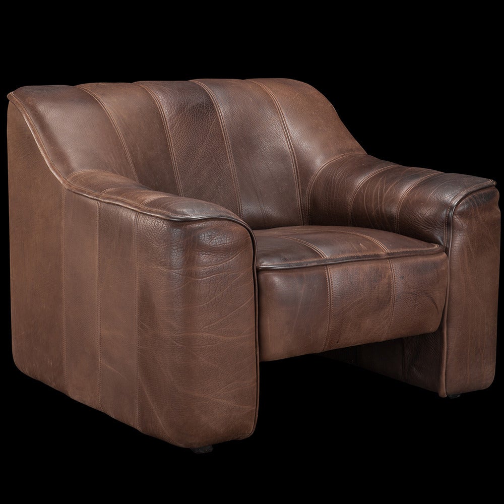 Pair of de Sede DS-44 Leather Club Chairs In Good Condition In Culver City, CA