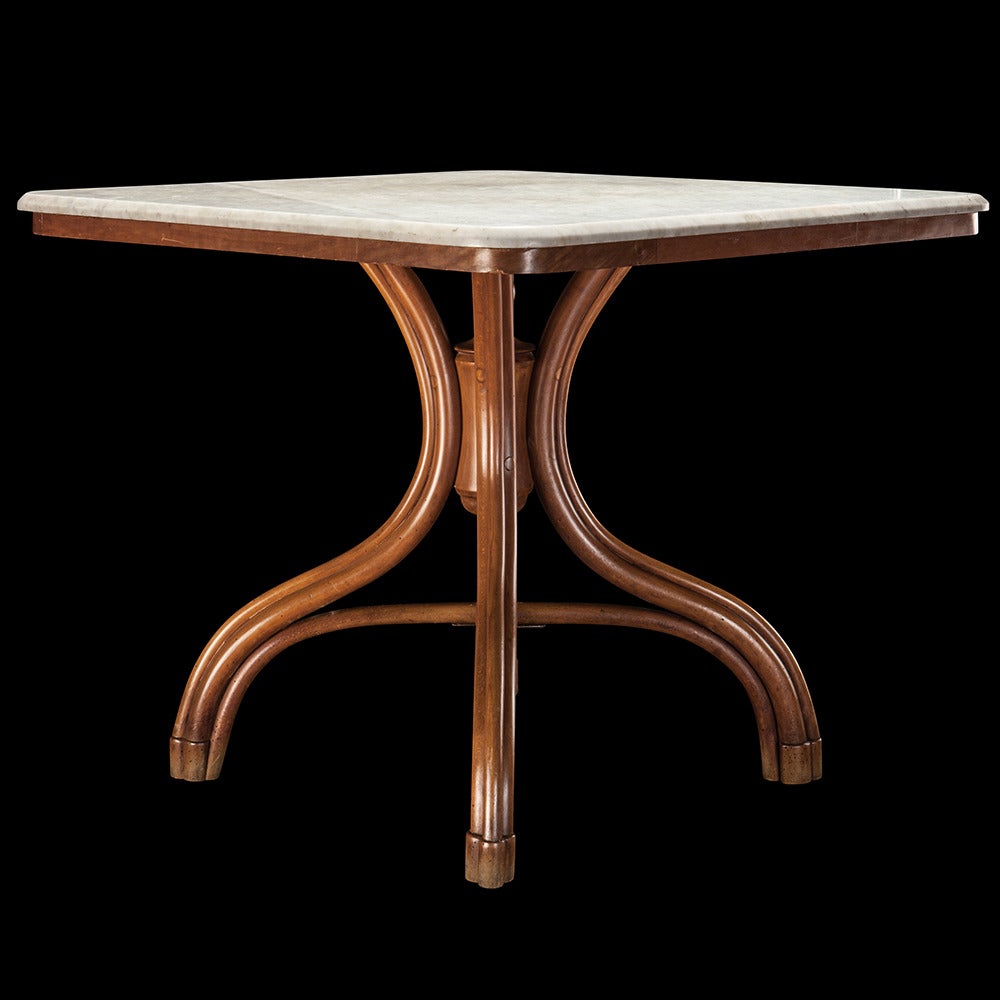 Aesthetic Movement Thonet Marble and Bentwood Table