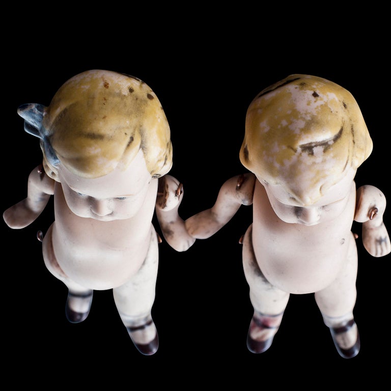 Bisque Pair of Handpainted Dolls  1