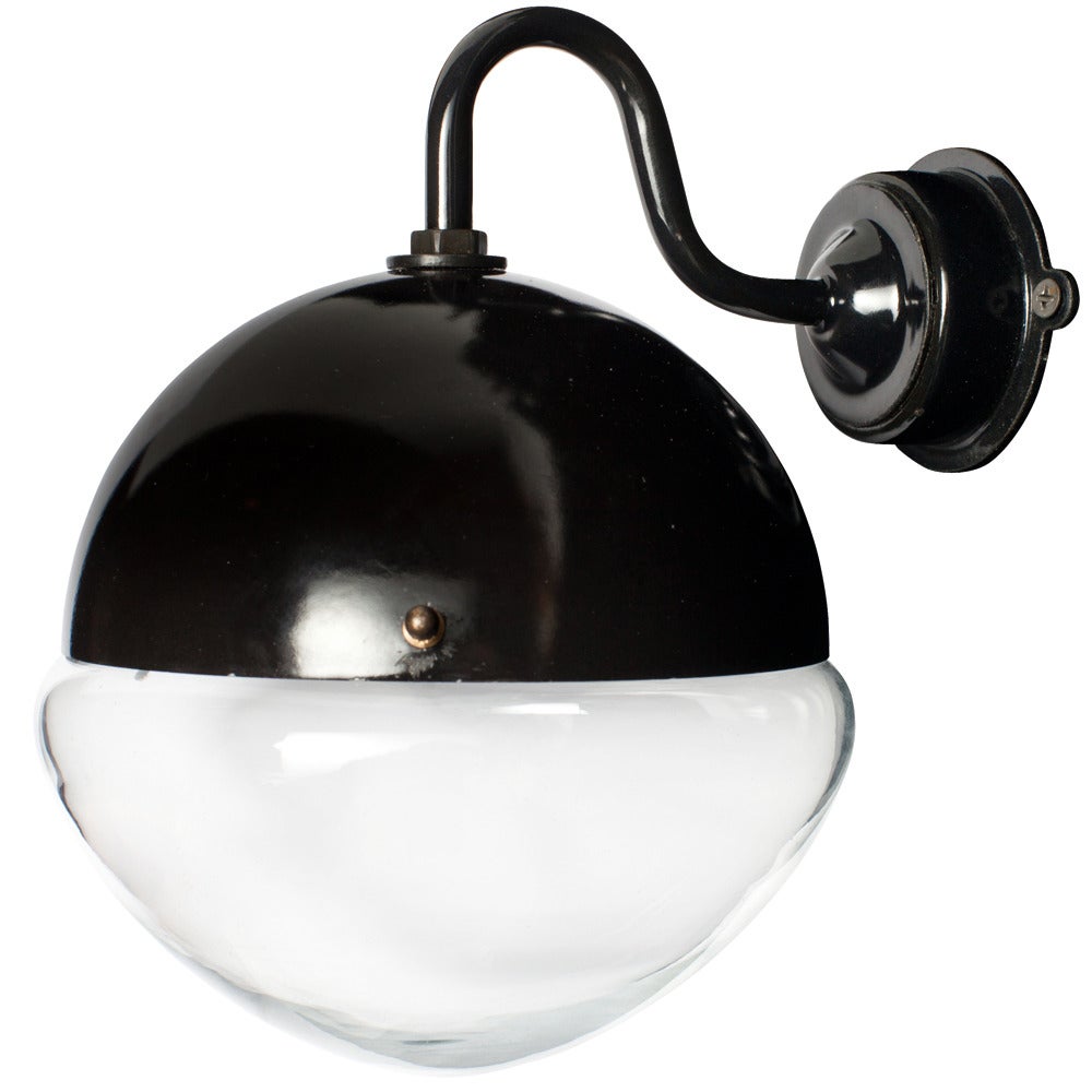 Rounded Black Goose Neck Sconce