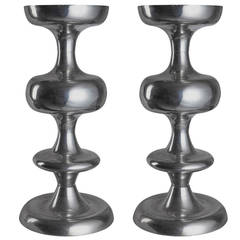 Pair of Chrome Pedestals, France, circa 1910