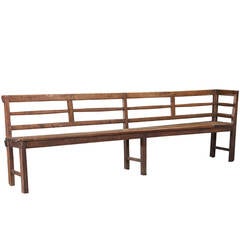 Antique Primitive Long Wooden Bench