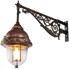 Antique Wall Mounted Copper Street Light 