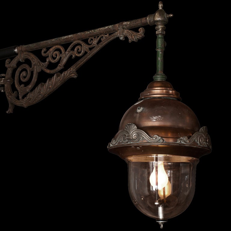 French Wall Mounted Copper Street Light 