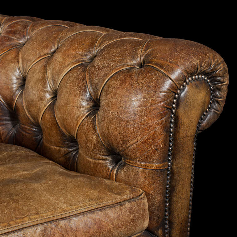 Large Leather English Chesterfield Chair 1