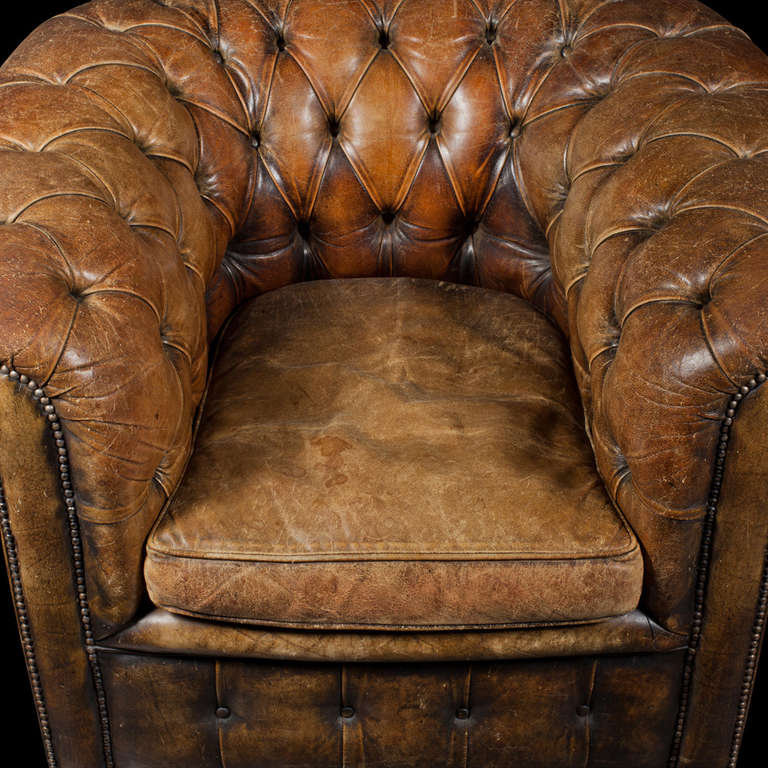 Large Leather English Chesterfield Chair 2