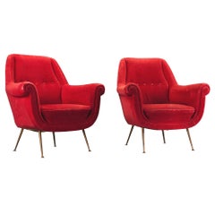 Pair of Red Velvet Chairs