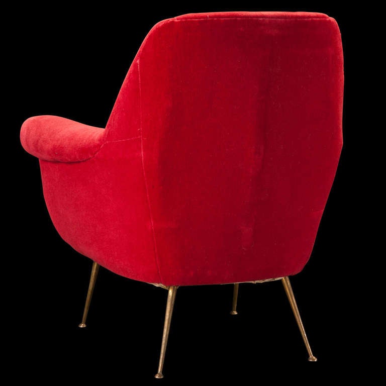 Pair of Red Velvet Chairs 2