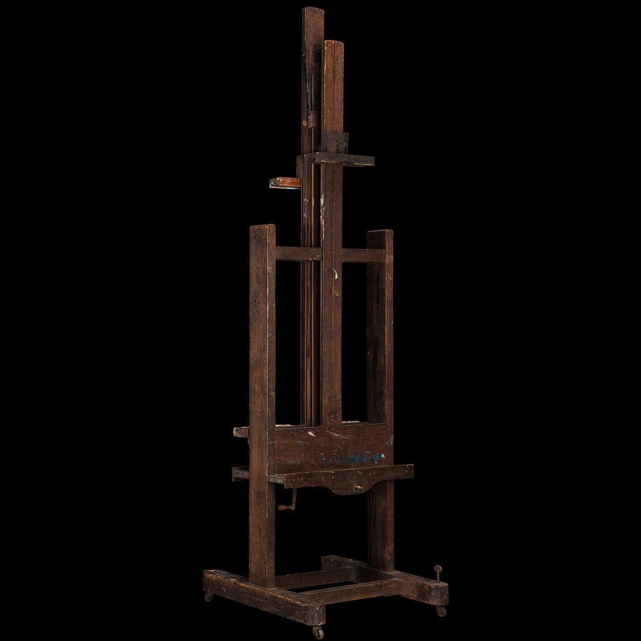 Rare easel with the capacity to showcase art on two faces.

Made in England circa 1850.