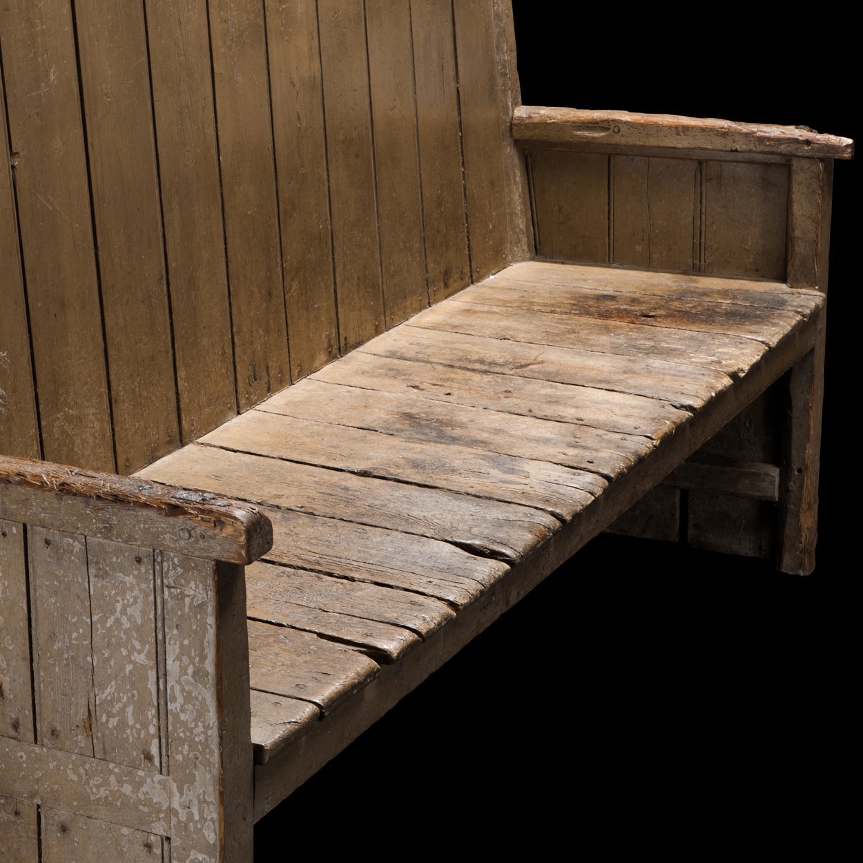 English Primitive Pine Settle