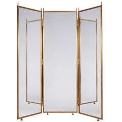 Three Way Brass Mirror