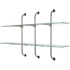 Used Industrial Steel and Glass Shelving Unit