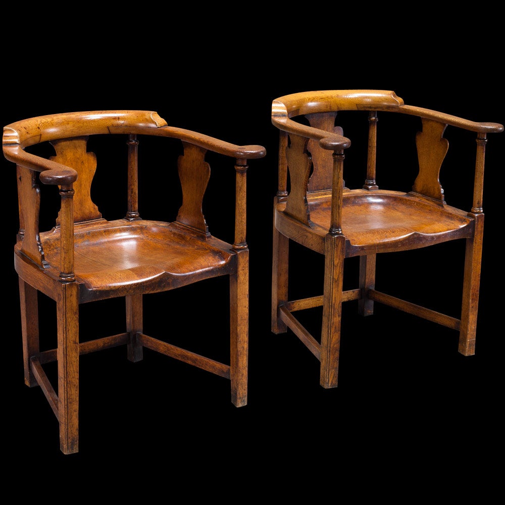 Pair of Oak Smoker Chairs