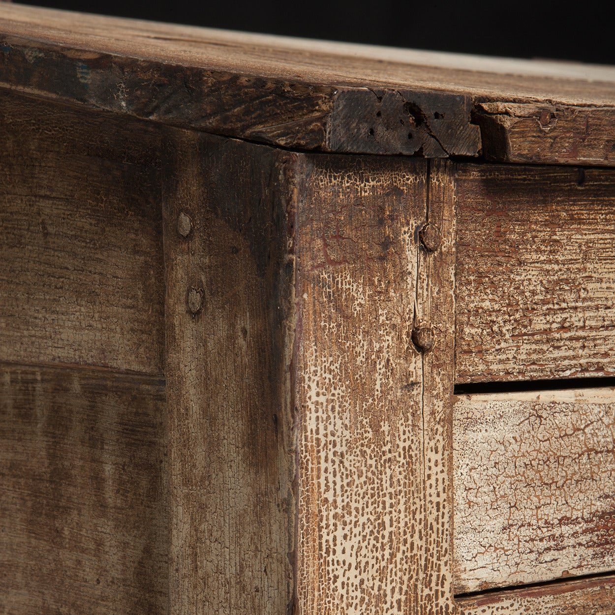 Brass Tall White Primitive Desk