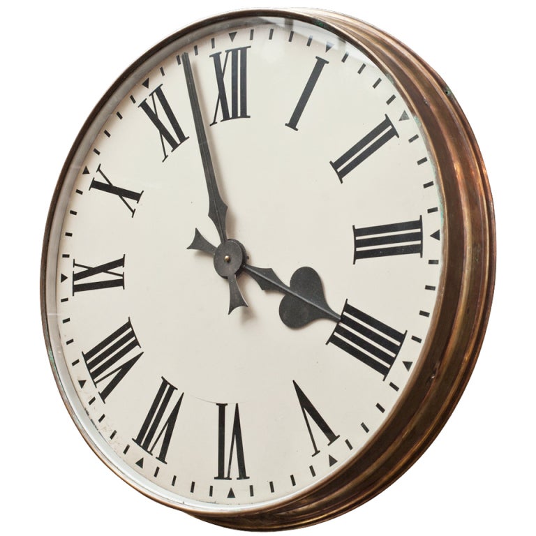 Copper Bound Library Clock at 1stDibs