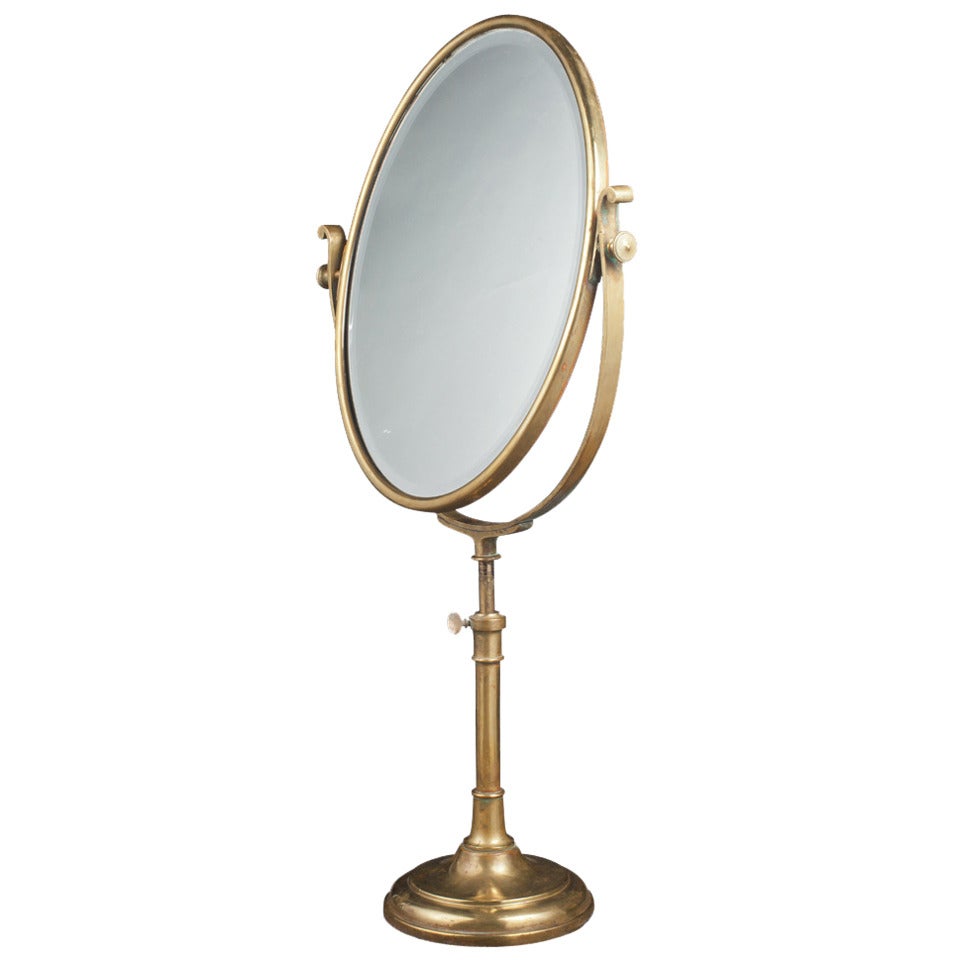 Large Brass Table Top Mirror