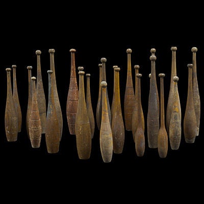 Set of 27 French Wood Juggling Pins