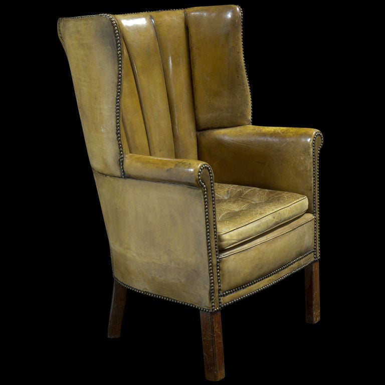 Tall Channelled Back Library Chair