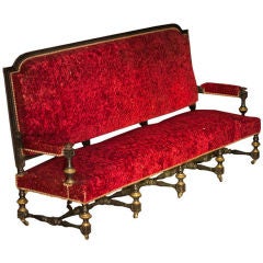 Used Monumental Belgian Red Velvet Sofa
