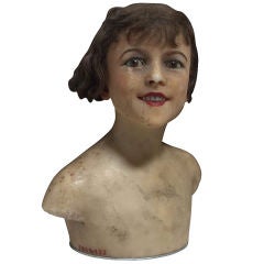 Wax Mannequin Head of a Young Girl