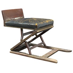 Zig-Zag Folding Ottoman with Leather Seat
