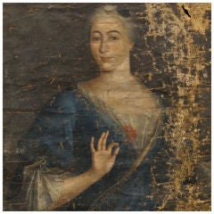 Worn Portrait of a 19th Century Refined French Woman