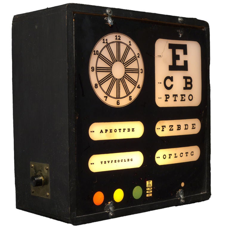 Optometric Light Box Vision Test at 1stdibs