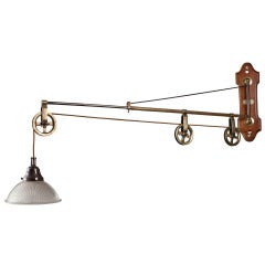 Antique Extension Arm Pulley Light