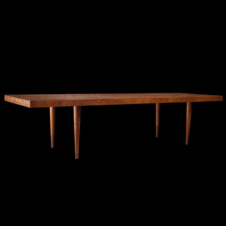 Walnut Slatted Coffee Table / Bench