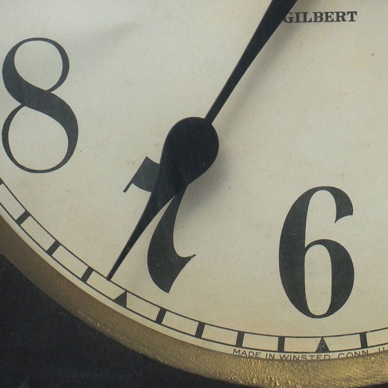 20th Century Gilbert Co School Clock in Wood Case