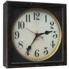 Antique Gilbert Co School Clock in Wood Case