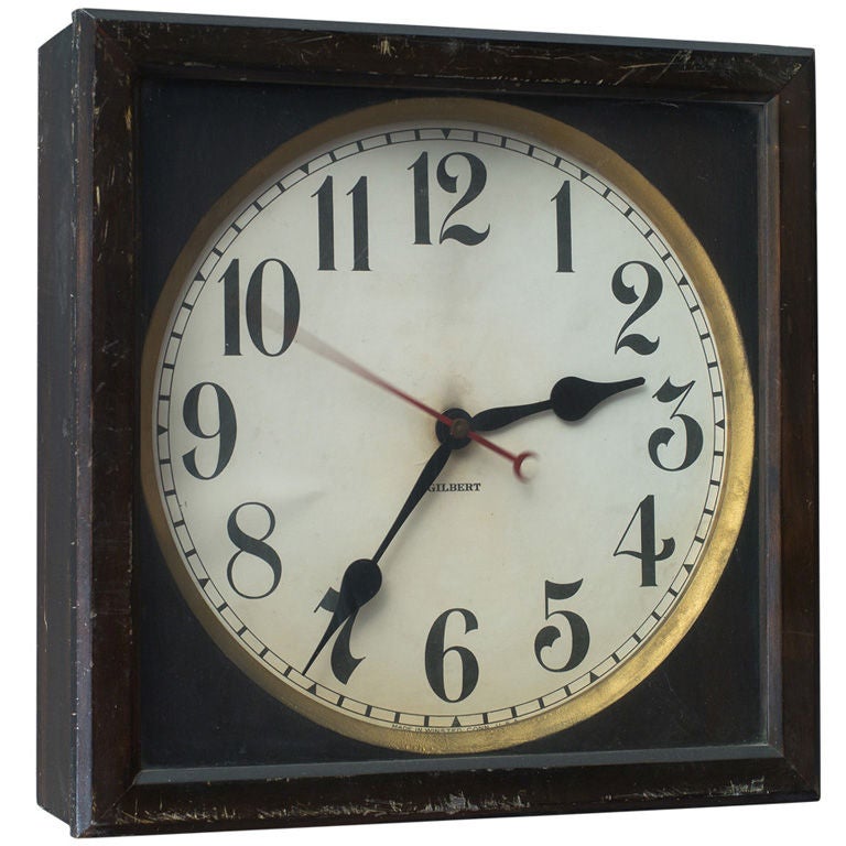 Gilbert Co School Clock in Wood Case