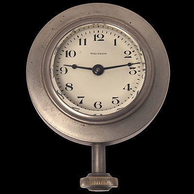 Waltham Co. nickel casing car clock.
