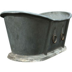 Zinc Bathtub with Original Hardware