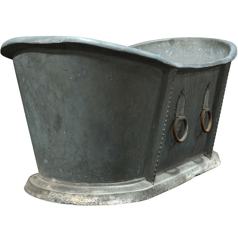 zinc bathtub with original hardware at 1stdibs