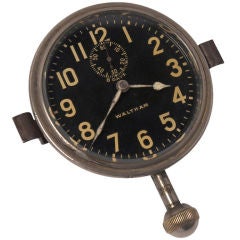 Antique Waltham 8 Day Aircraft Control Panel Clock