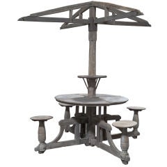 Round Outdoor Canopied Garden Table for Four