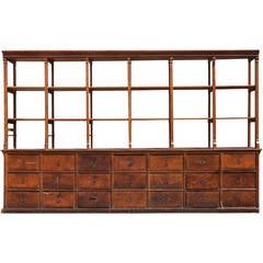 Monumental Haberdashery Shelving Unit with Chest of Drawers