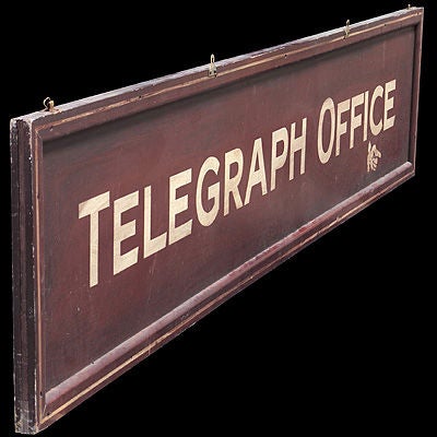 BOOKING OFFICE double sided hand painted wood sign
