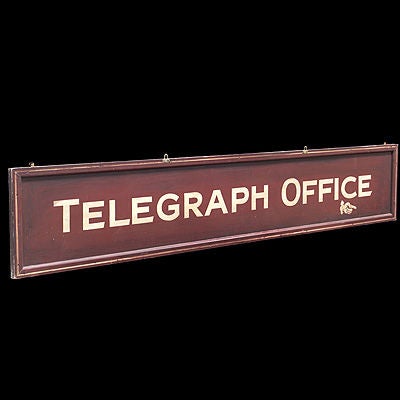 English BOOKING OFFICE and TELEGRAPH OFFICE Double Sided Sign