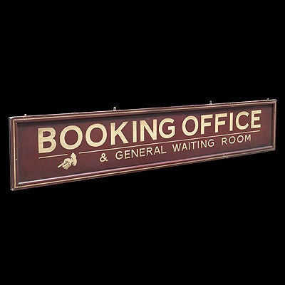 Mid-20th Century BOOKING OFFICE and TELEGRAPH OFFICE Double Sided Sign