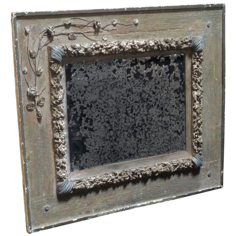 Primitive Hand Carved Mirror