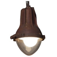 Factory Light with Iron Fitter and Glass Dome
