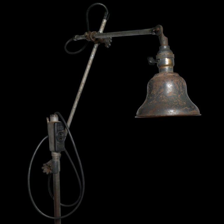 O.C. White Industrial Floor Stand Light