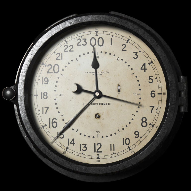 Ships Clock from the Chelsea Clock Company, 24 hour dial, US Government